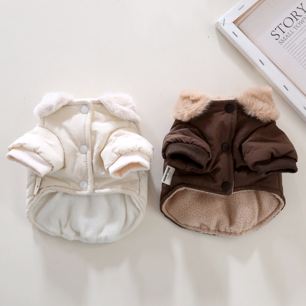 [무료배송] 허니독 곰자수 패딩 아이보리/브라운 S-XL 5번째