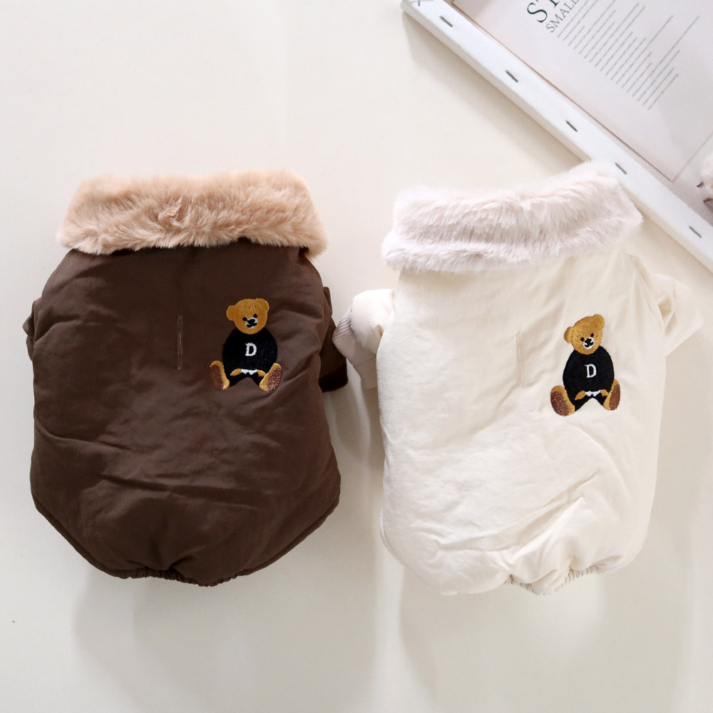 [무료배송] 허니독 곰자수 패딩 아이보리/브라운 S-XL 4번째