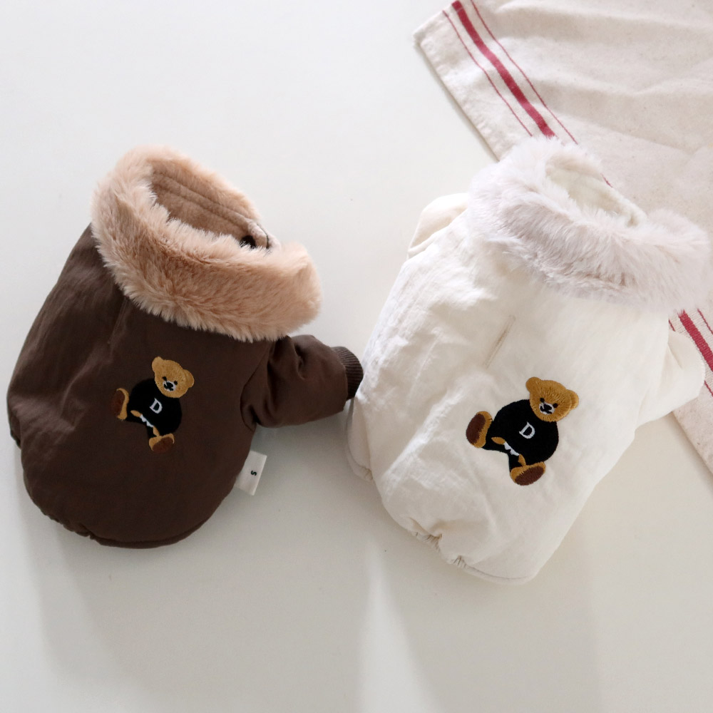[무료배송] 허니독 곰자수 패딩 아이보리/브라운 S-XL 3번째