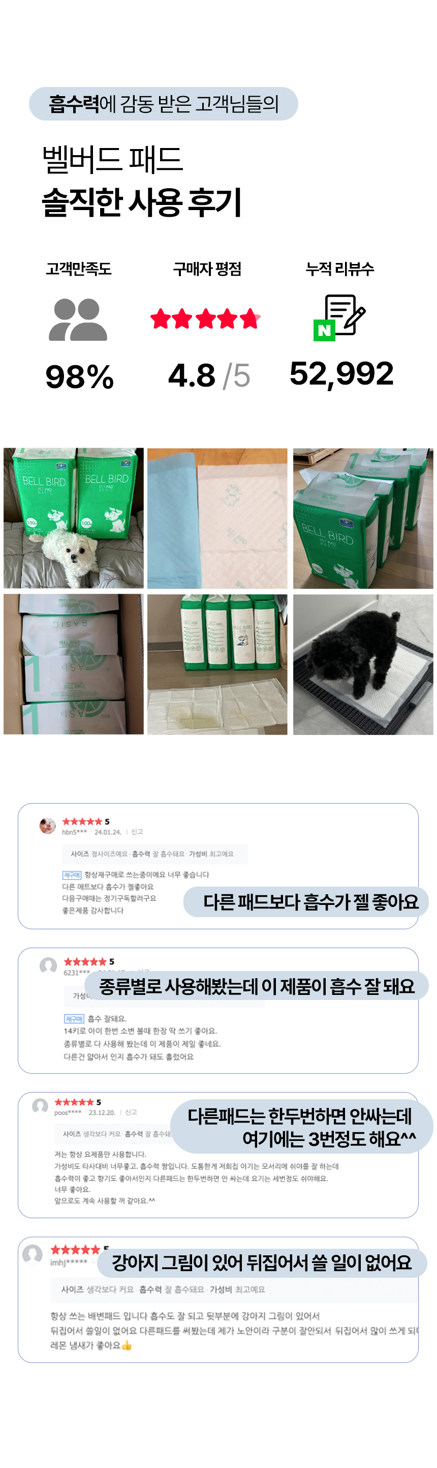 [NEW신상][무료배송] [4개] 벨버드 더 도톰한 배변패드 소형 100매 5번째
