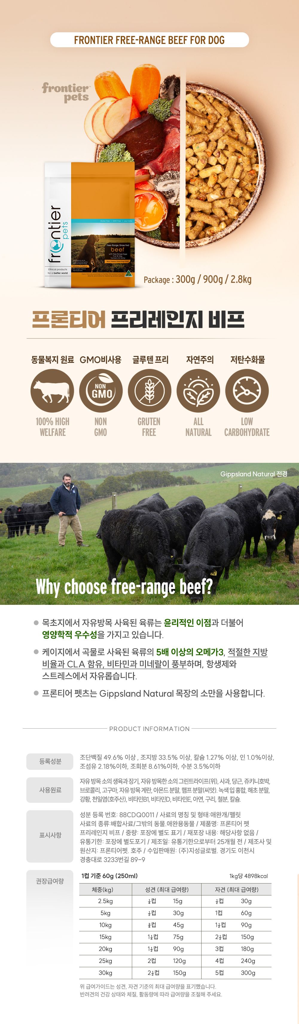 프론티어 독 프리레인지 비프 300g 2번째