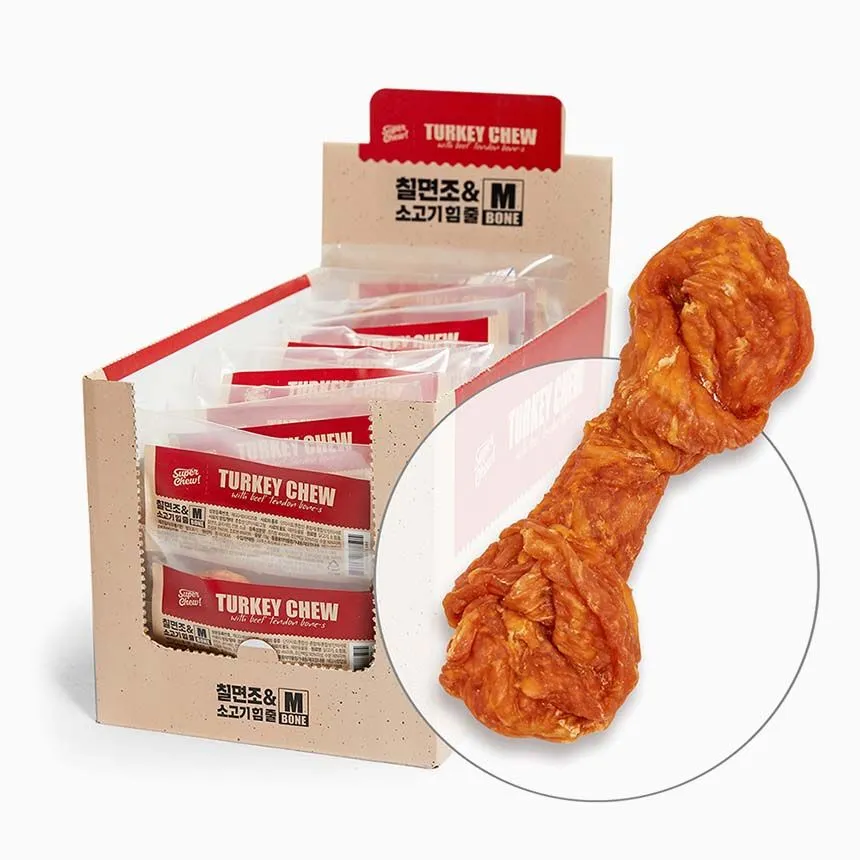 슈퍼츄 독 터키츄 칠면조와 소고기 힘줄 본 M