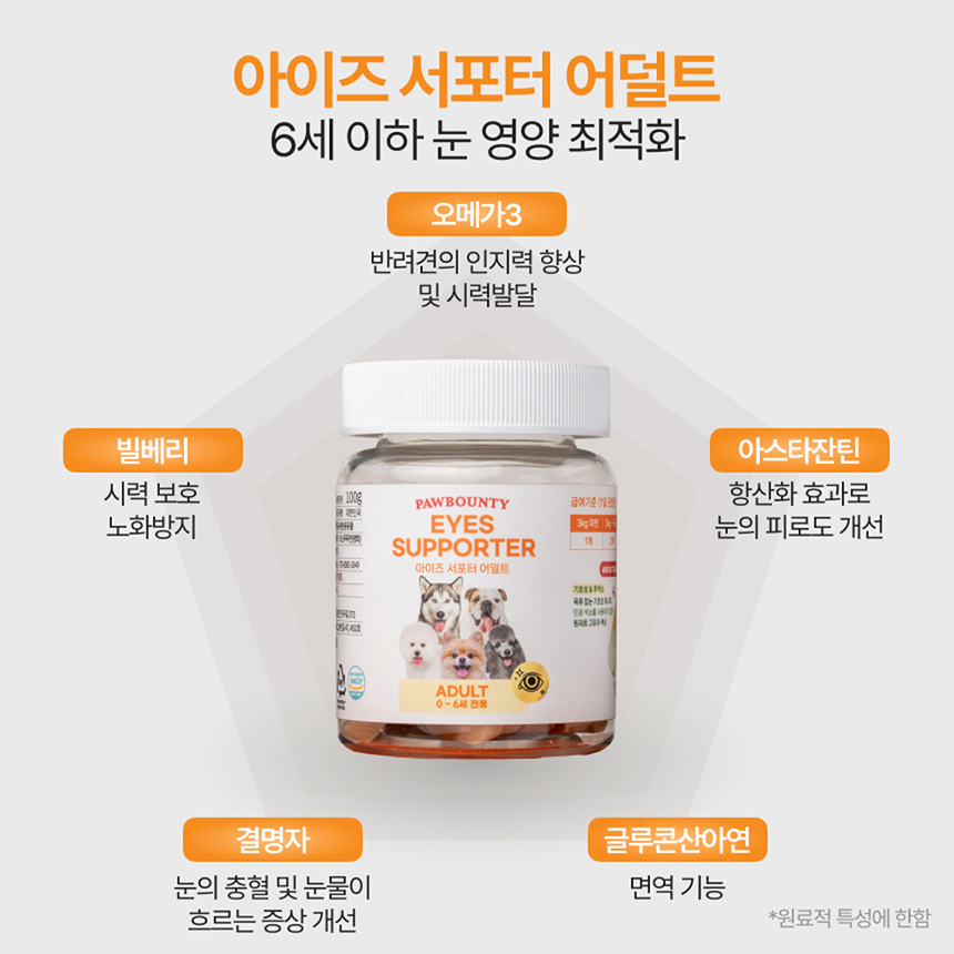[NEW신상][무료배송] 포바운티 독 아이즈 서포트 어덜트 6세 이하 100g 19번째