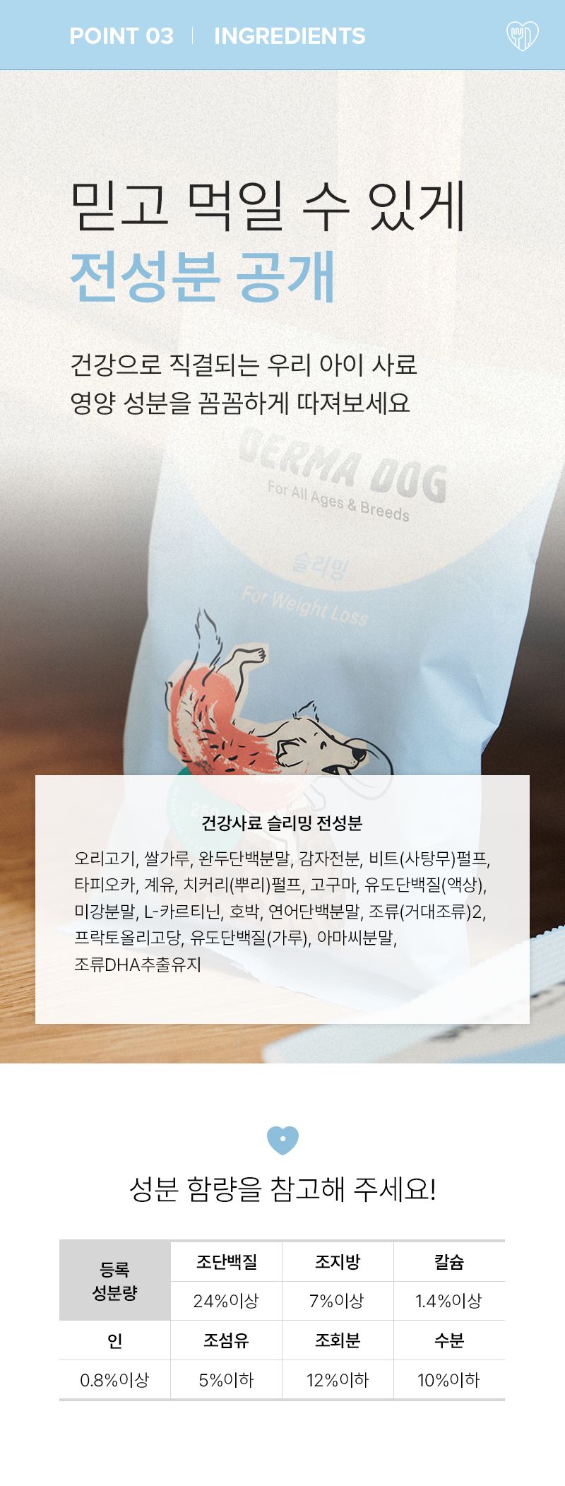 더마독 슬리밍 다이어트 건강사료 2kg 9번째