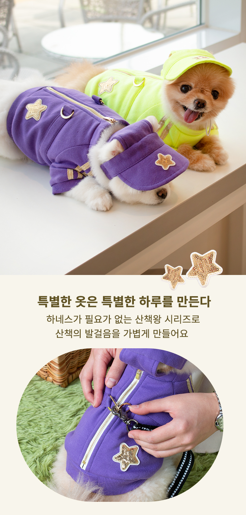 [무료배송] 초코펫하우스 산책왕 트레이닝 세트 그린/퍼플 S-XL 5번째