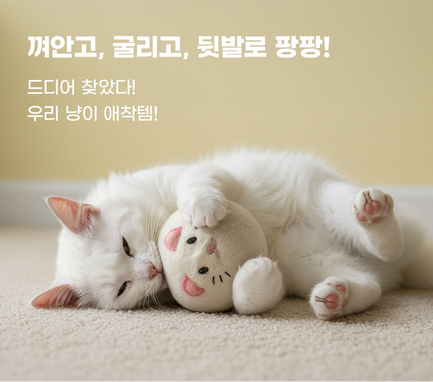 [NEW신상][무료배송] 내꼬냥 캣닢향 가득 10CM 대왕 데굴이 양모 캣닢 캣볼 4종 11번째