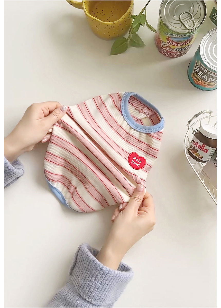 [NEW신상][무료배송] 펫츠랜드 데일리하트티셔츠 라인즈  그린/블루/핑크 S-2XL 3번째