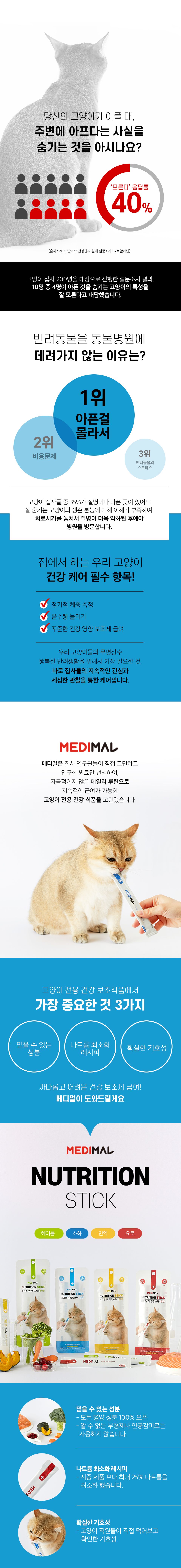 [창고대방출] [체험팩] 메디멀 캣 영양스틱 소화 15g*2p 1번째