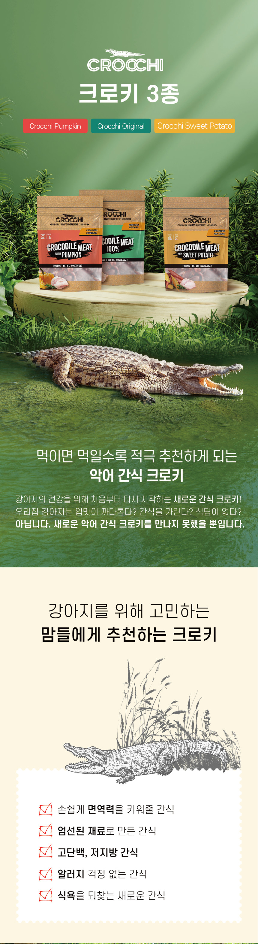 [NEW신상][무료배송] 웰투게더 크로키 악어 육포 오리지널/고구마/호박 100g 2번째
