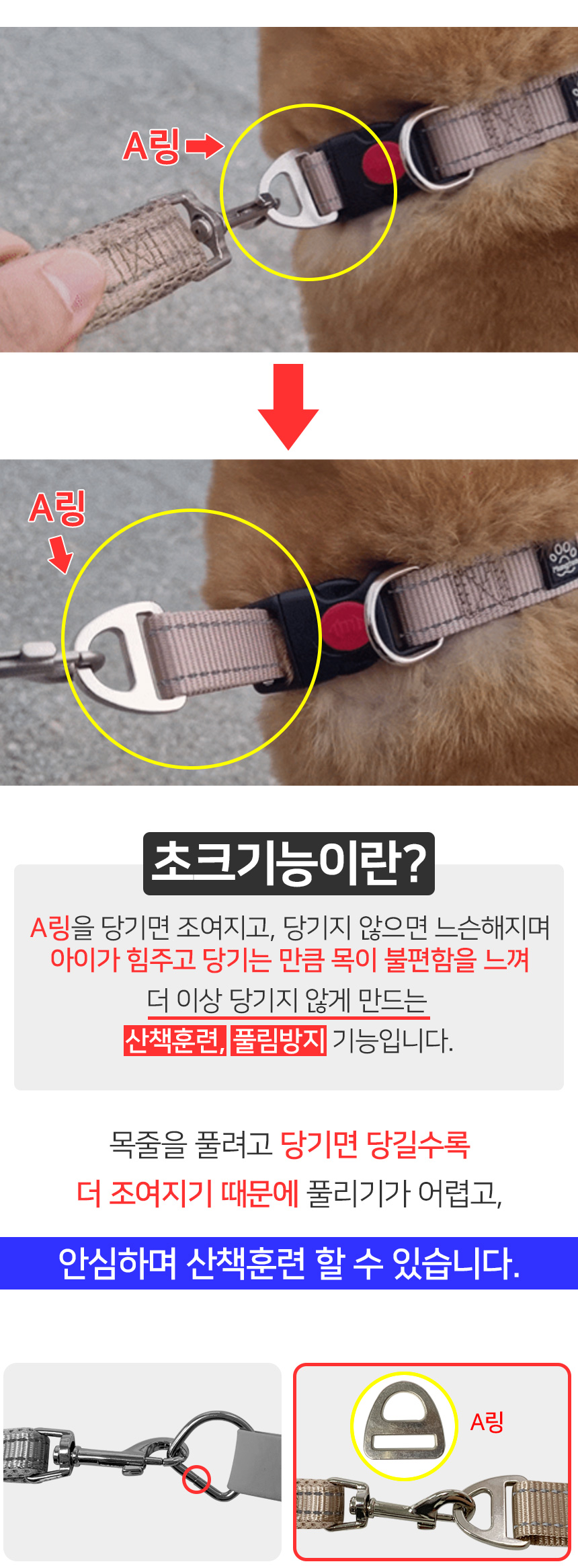 [무료배송] 멍템 멀티 목줄 베이지/레드/핑크/오렌지/그린/블루/블랙 XS-L 8번째