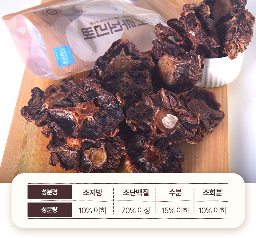 [무료배송] 댕첩반상 캥거루꼬리뼈 강아지수제간식 9번째