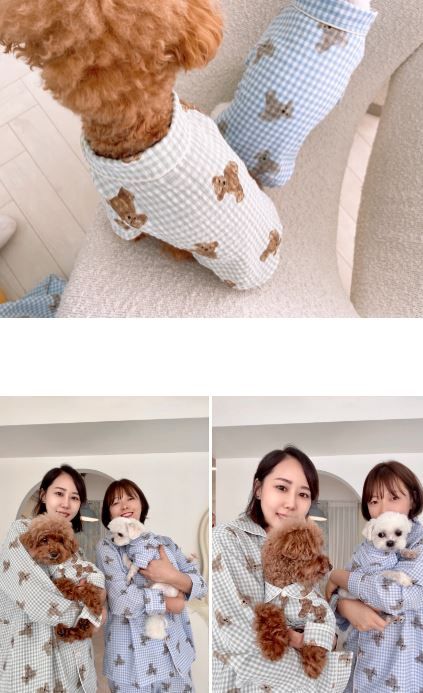 [무료배송] 찰리롤리 디키 곰 체크 파자마 민트/블루 S-2XL 15번째