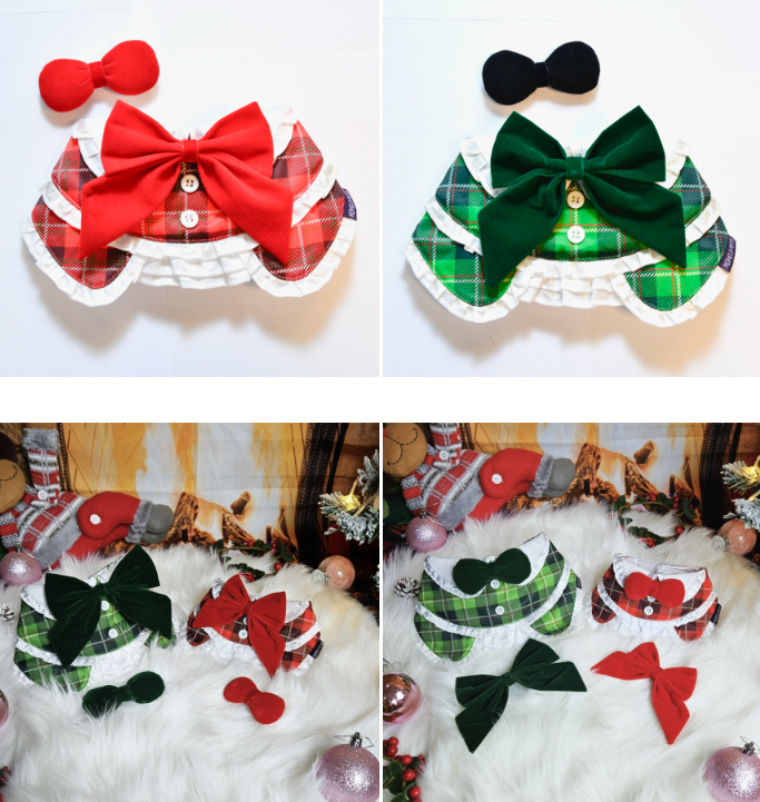 [NEW신상][무료배송] 리치독스 크리스마스 망토 레이스 케이프 그린 2번째