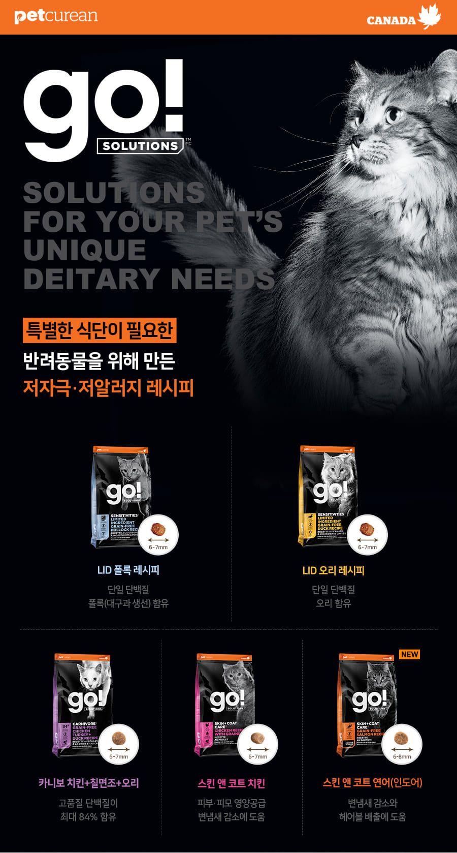 go! 캣 솔루션 카니보 그레인프리 치킨&칠면조&오리 레시피 7.26kg 1번째