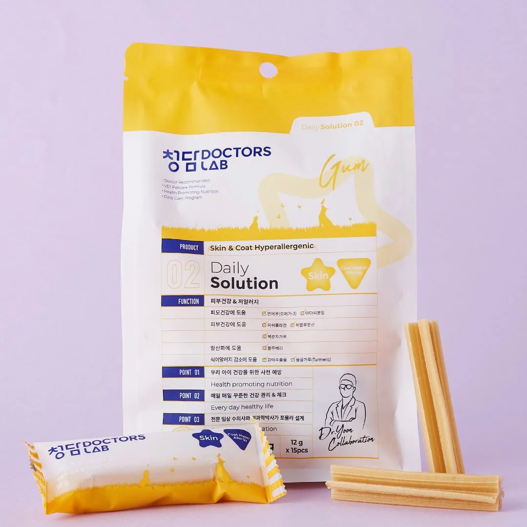 청담닥터스랩 독 데일리솔루션 덴탈껌 스킨&코트 180g