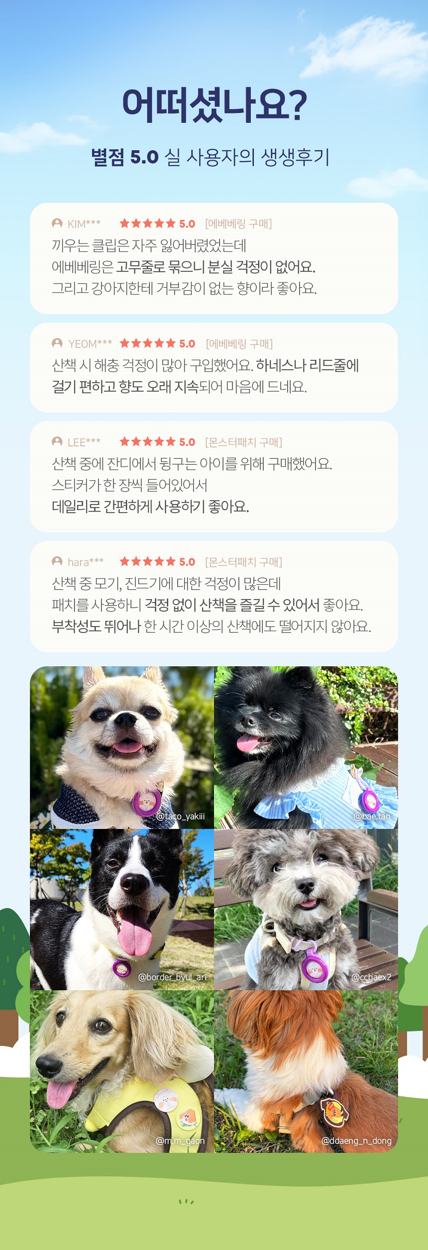 [무료배송] 정글몬스터 독 해충방지 몬스터패치 1번째