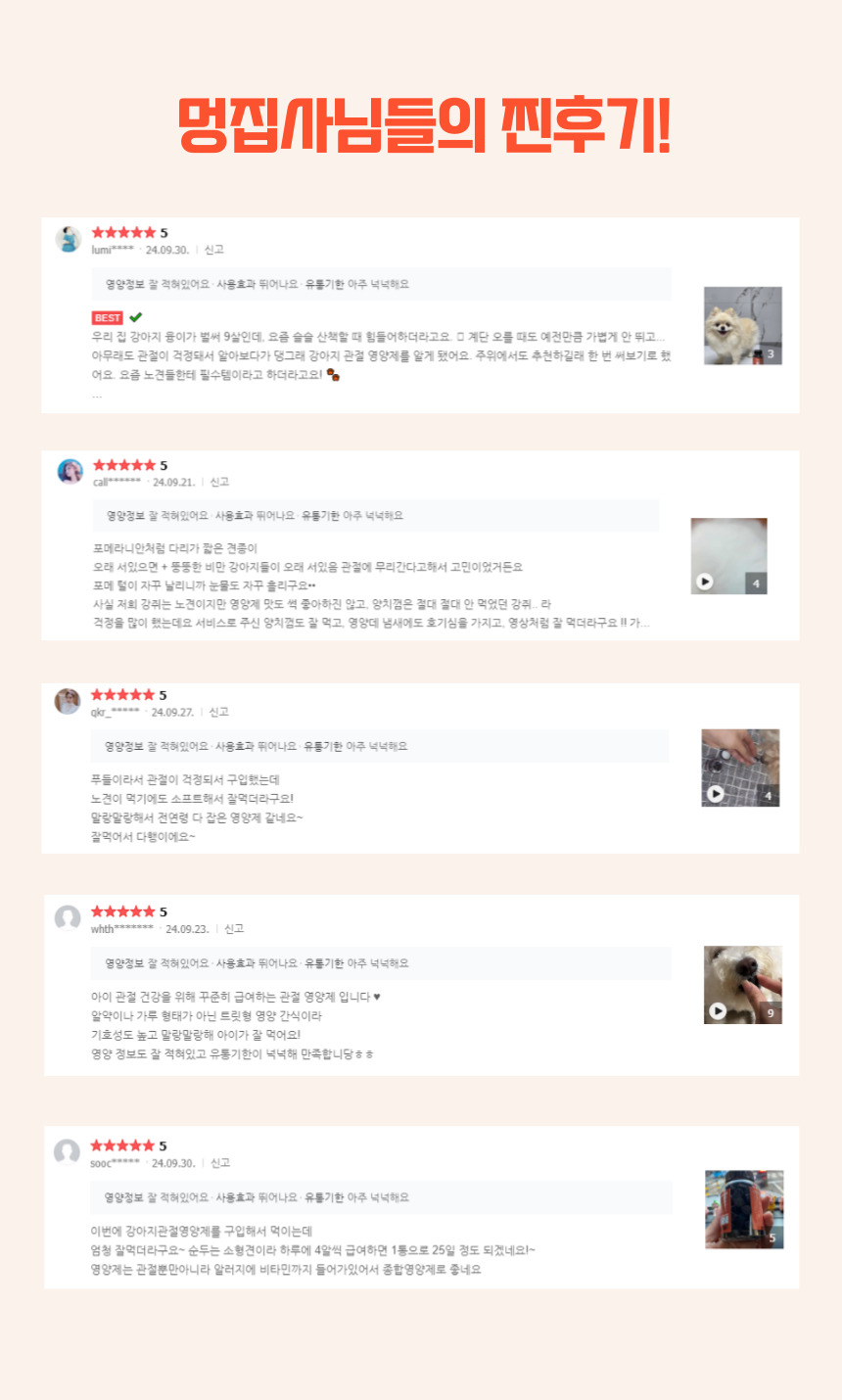 [NEW신상][무료배송] 댕그래 조인트플러스 100g 5번째
