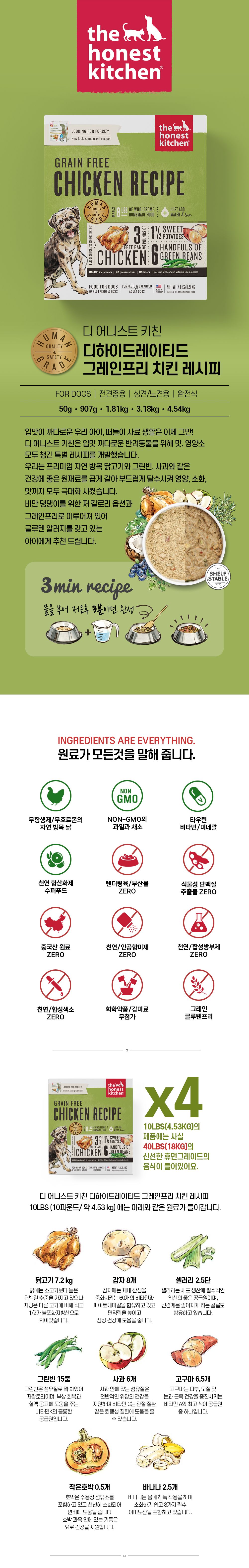 디어니스트키친 독 그레인프리 치킨 907g 1번째