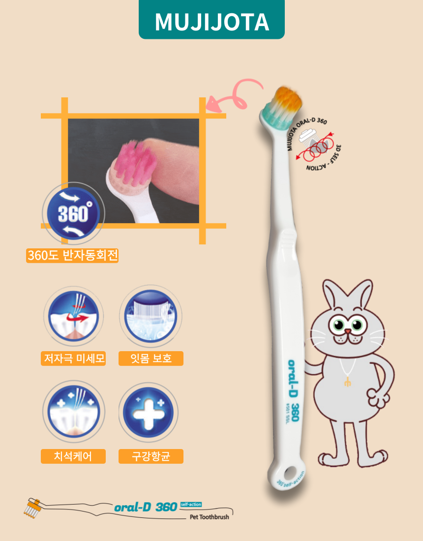 [NEW신상][무료배송] 무지조타 오랄디360 셀프액션 360도 무동력 회전 칫솔 16번째