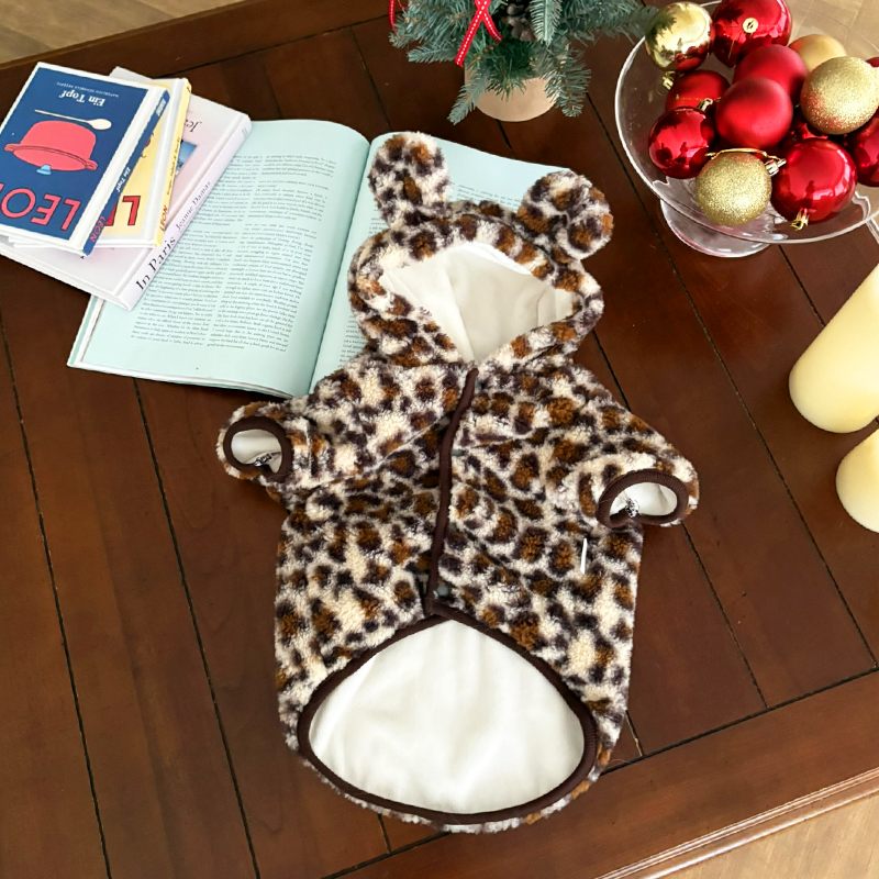 [NEW신상][무료배송] 해피댕댕 호피자켓 2종 (브라운,아이보리) S-2XL 5번째