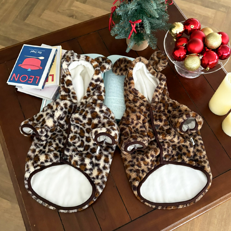 [NEW신상][무료배송] 해피댕댕 호피자켓 2종 (브라운,아이보리) S-2XL 4번째