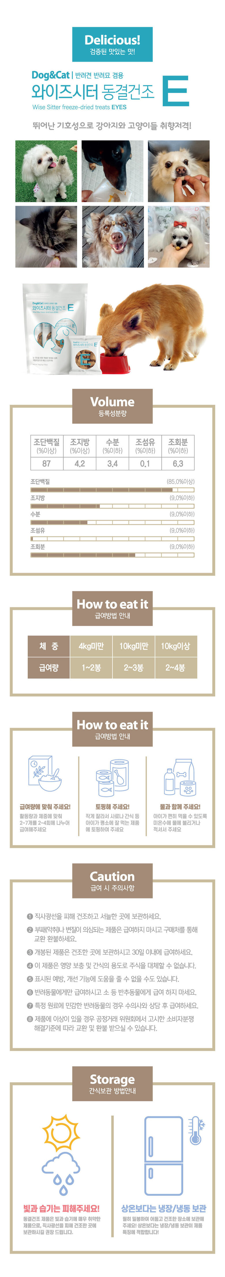 [무료배송] 와이즈시터 동결건조 영양간식 장/관절/눈/구강/건강 8번째