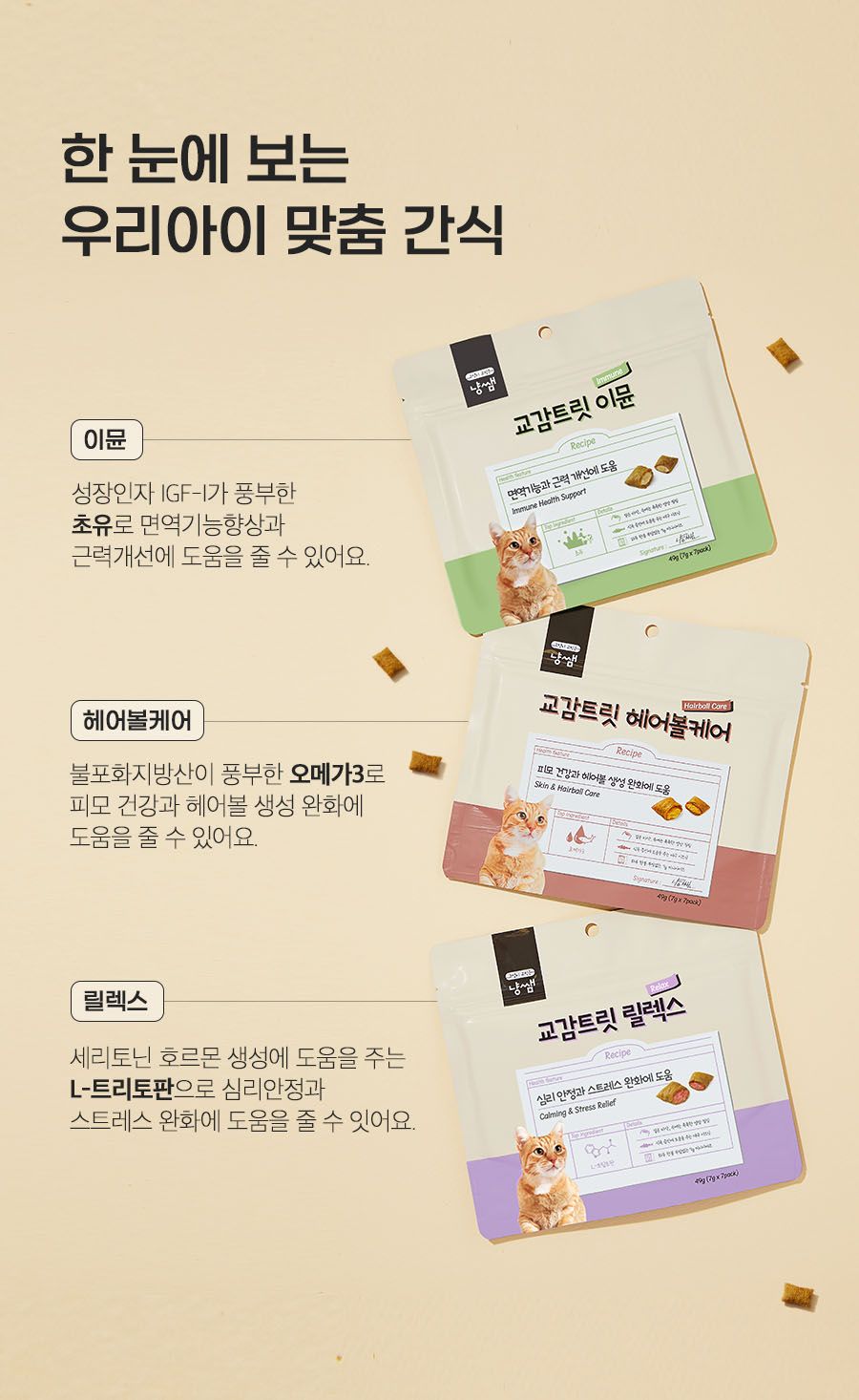 냥쌤 캣 교감트릿 헤어볼 케어 49g 3번째