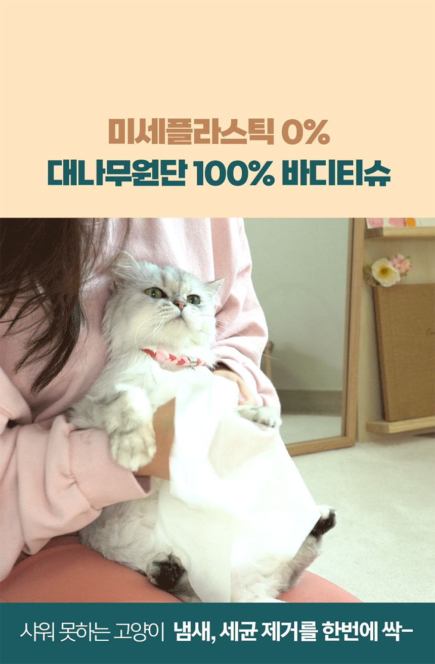 [NEW신상][무료배송] 페피릴리프 고양이 대나무 바디티슈 5팩 2번째