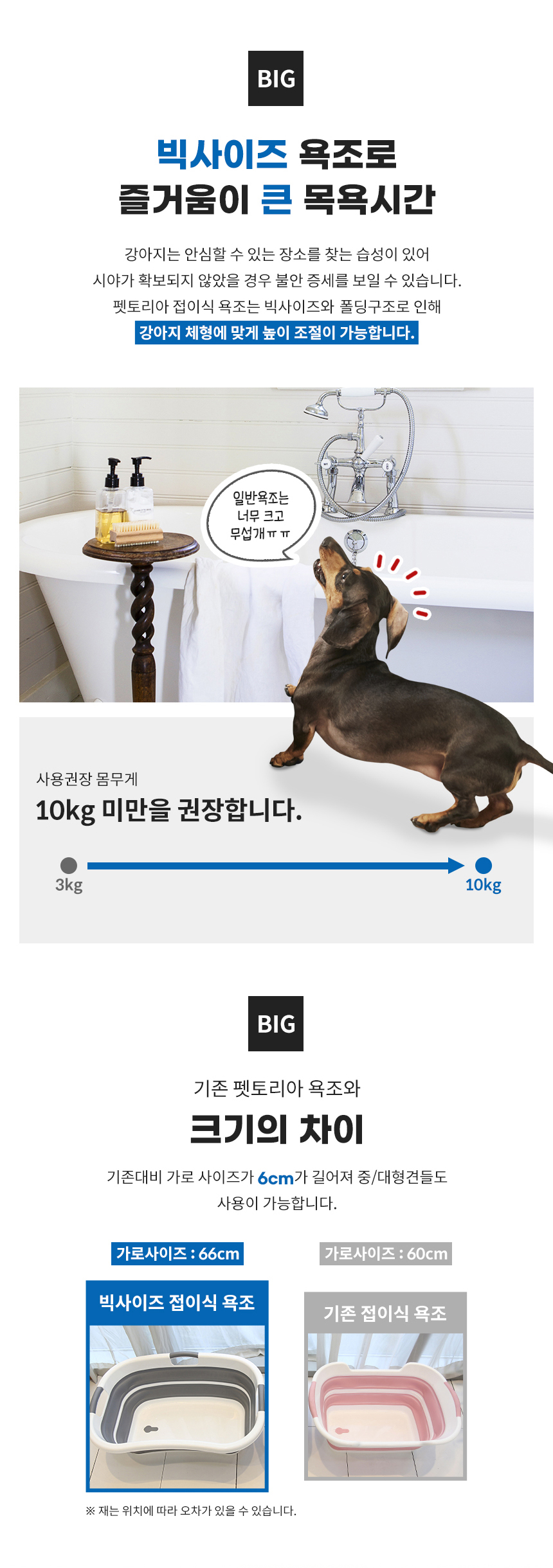 [무료배송] 펫토리아 빅사이즈 접이식 욕조 그레이 4번째