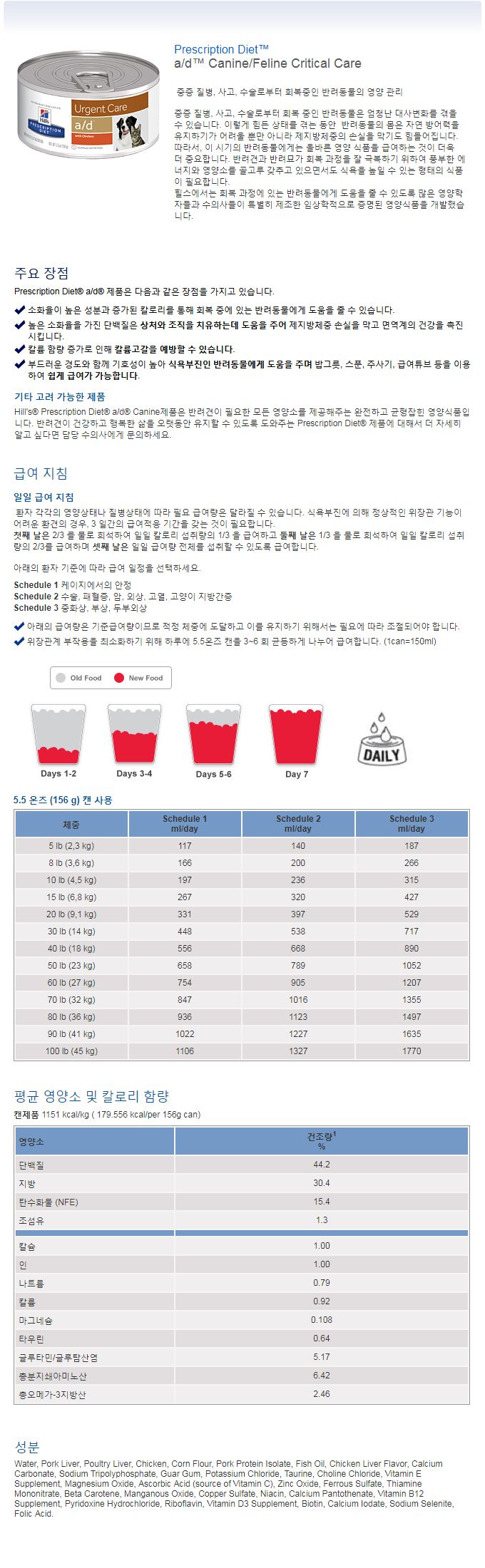 [무료배송][6개] 힐스 a/d 치킨 캔 156g 1번째