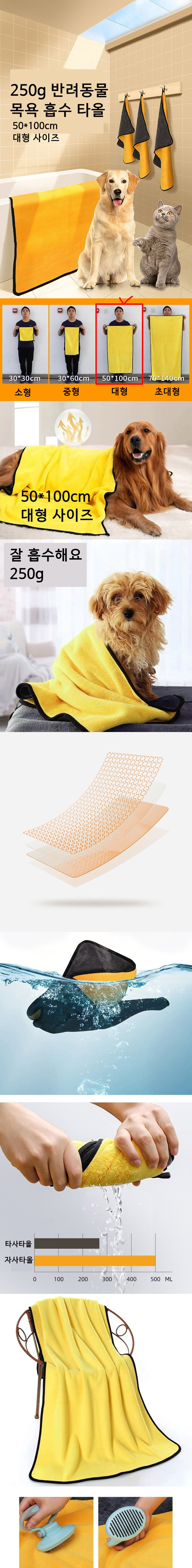 [무료배송] 예펫 극세사 타월 50*100cm 1번째