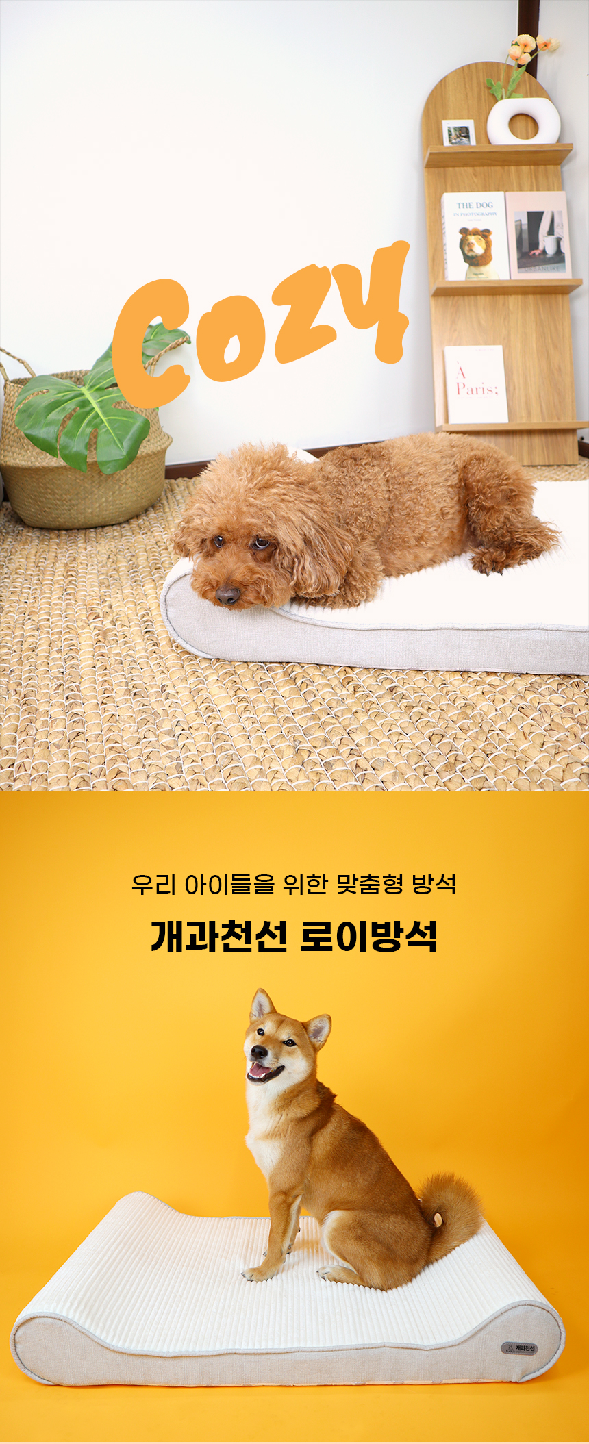 [NEW신상][무료배송] 개과천선 로이 반려동물 방석 (아이보리/다크그레이) 1번째