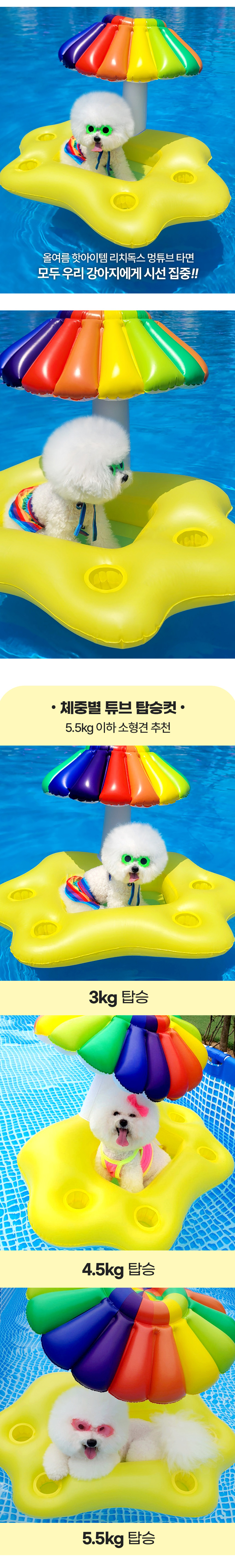 [NEW신상][무료배송] 리치독스 물놀이 버섯우산 튜브 4번째