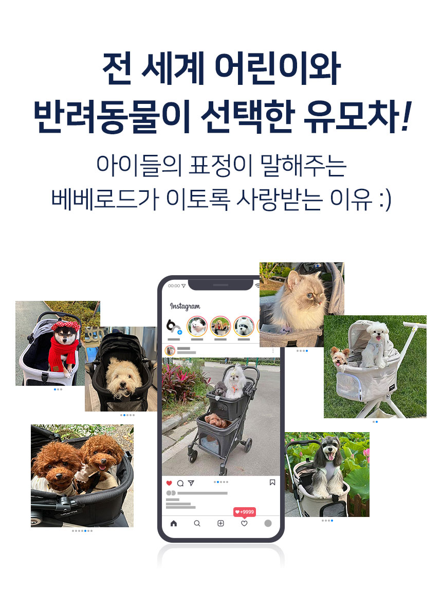 [신상특가] [무료배송] 베베로드 T3 프리미엄 강아지 애견 유모차 분리형 접이식 캐리어 그레이 3번째