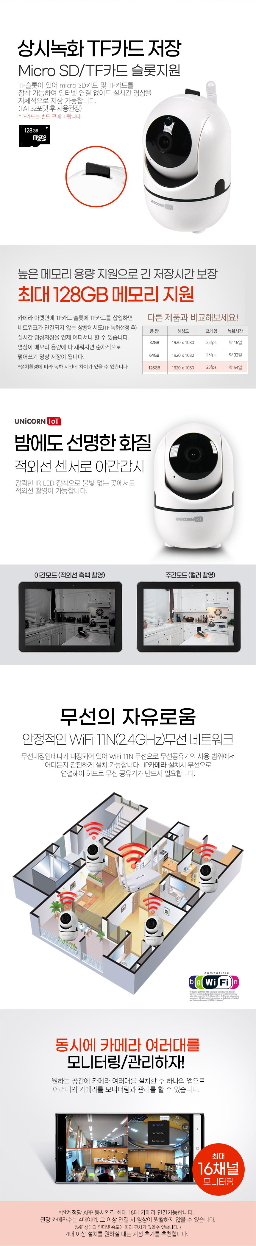 [NEW신상][무료배송] 유니콘 IOT 300만화소 CCTV 무선 보안 IP카메라 TCAM-S30 5번째