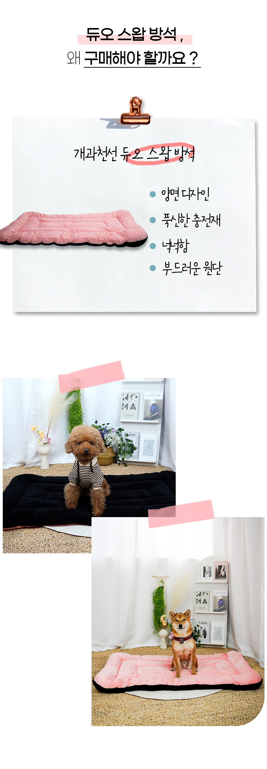 [NEW신상][무료배송] 개과천선 듀오 스왑 방석 블랙 핑크 6번째
