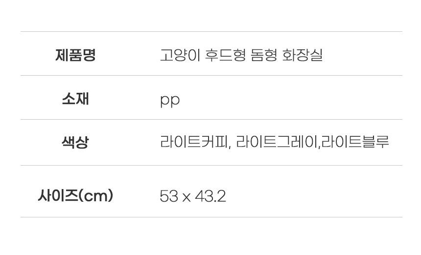 [무료배송] 아서아리 고양이 돔형 후드형 대형 배변통 화장실 34번째