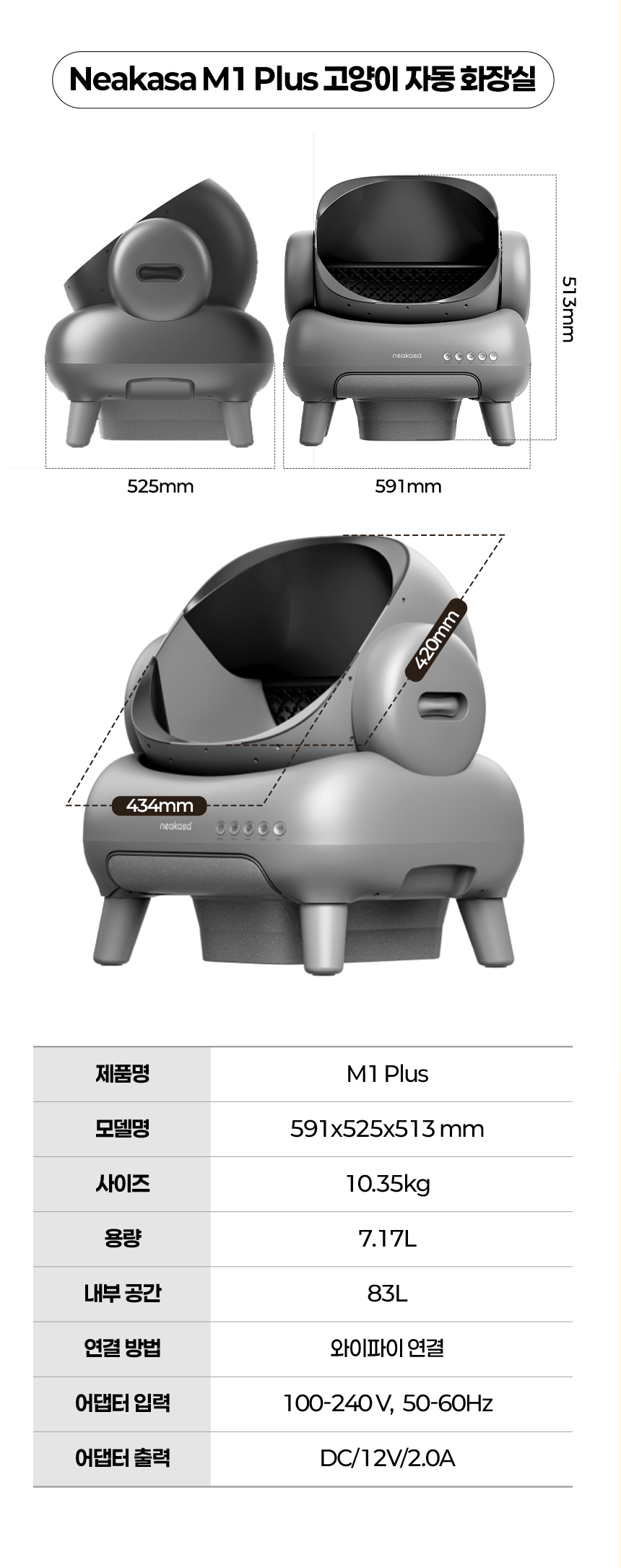 [NEW신상][무료배송] 페테토 Neakasa 오픈형 자동 화장실 M1 Plus (어플연동) 13번째