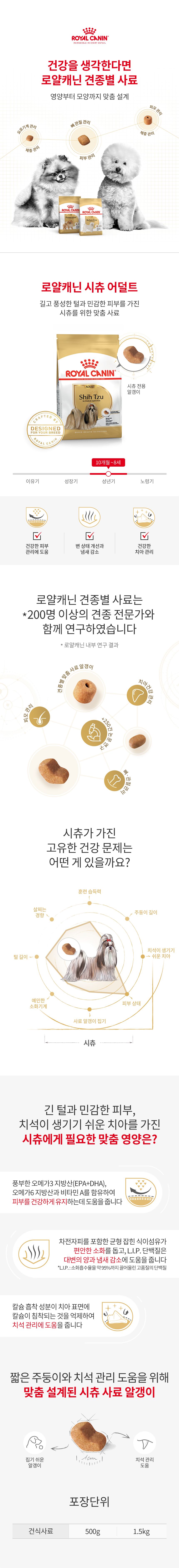 로얄캐닌 독 시츄 어덜트 1.5kg 피모관리 1번째