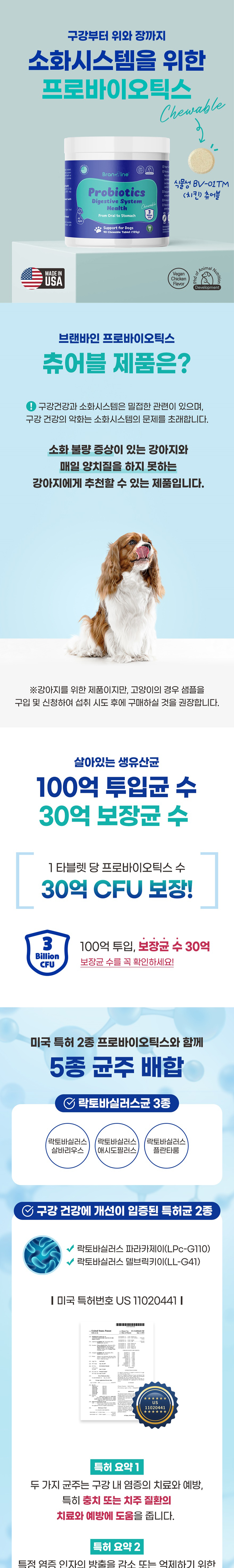 [무료배송] [2+1] 브랜바인 프로바이오틱스 츄어블 구강유산균 껌 소화효소제 90일분 3번째