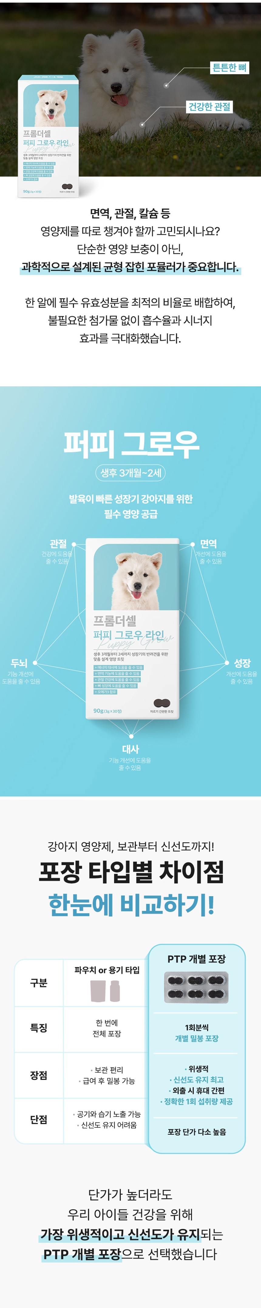 [무료배송] 프롬더셀 퍼피 그로우 라인 성장기 영양제 3g*30정 5번째