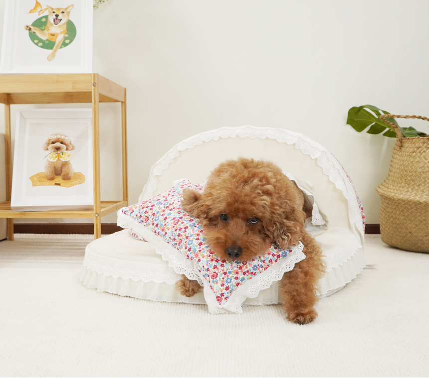 [NEW신상][무료배송] 개과천선 쉐입 침대 방석 베개&이불 세트 (플라워 핑크/플라워 블루) 2번째