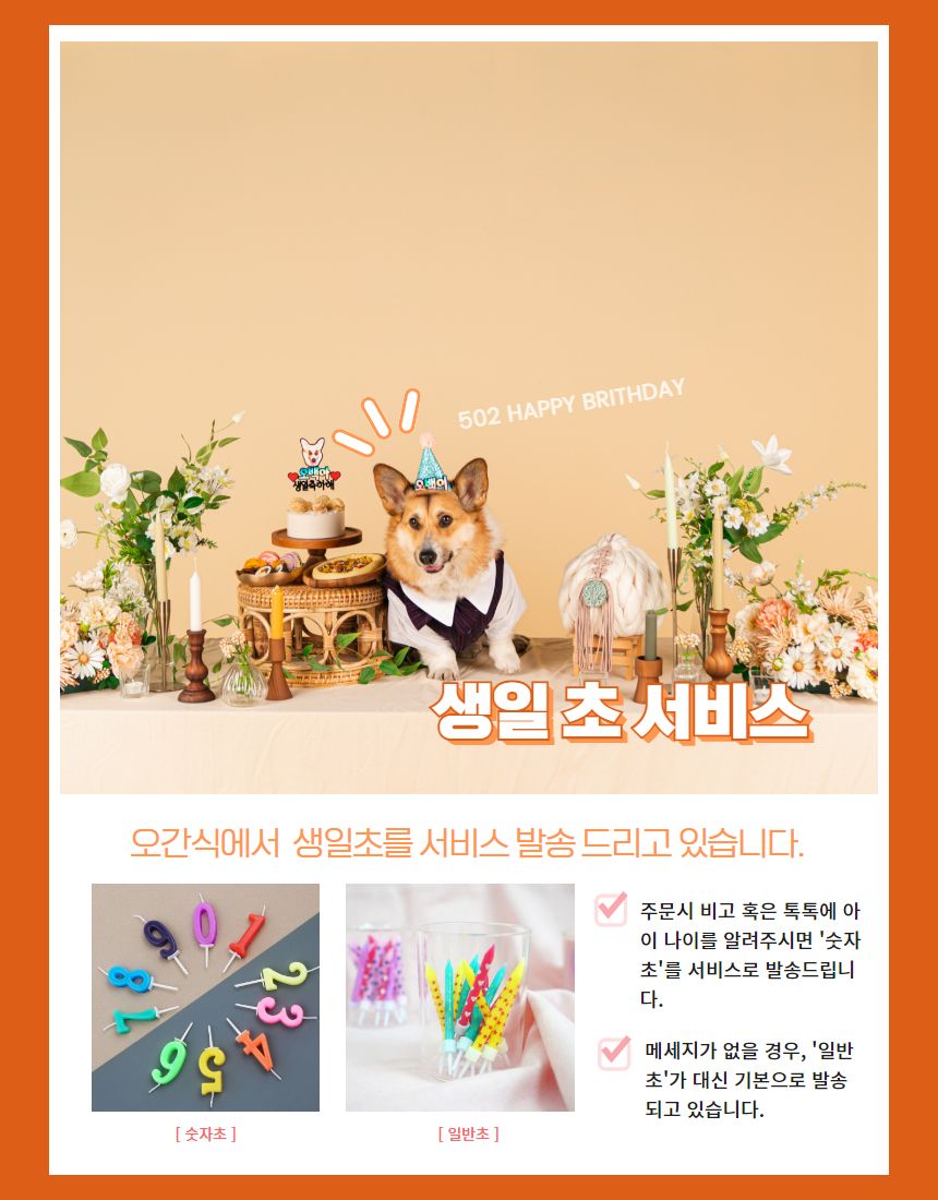 [무료배송] [냉동/냉장] 오간식 독 생일파티 패키지  17번째