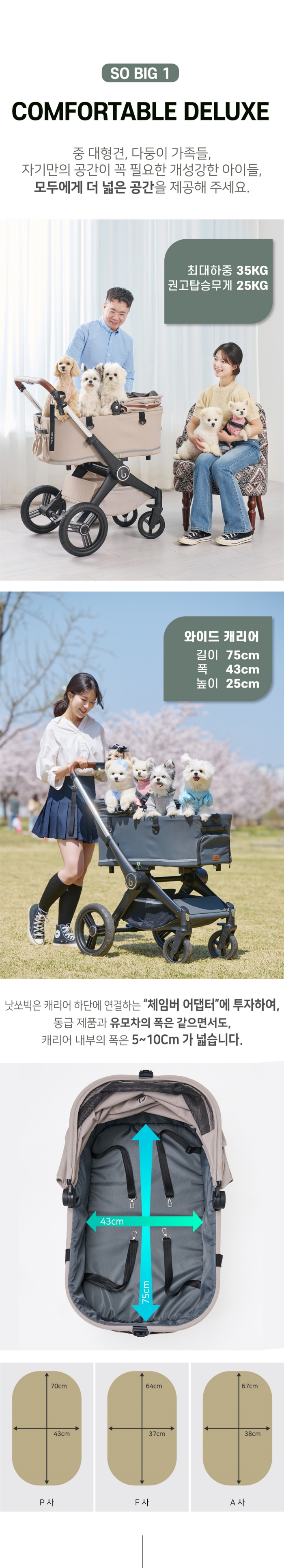 [무료배송] 낫쏘빅 파트라슈 캐리어 분리형 디럭스 뉴버전 2.0 크림베이지/어쓰카키/딥블랙 4번째