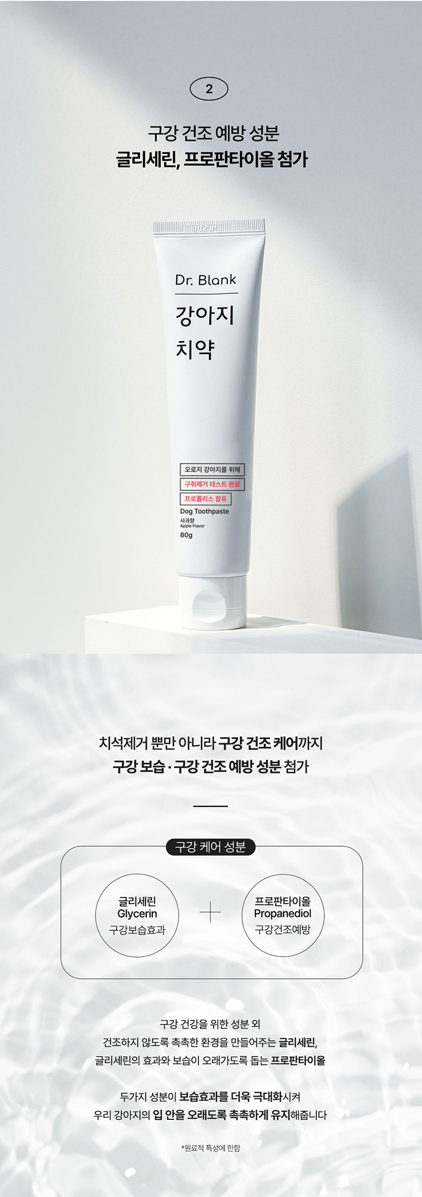 [무료배송] 닥터블랭크 독 치약 사과맛 80g 4번째