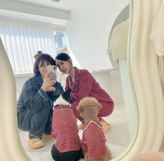 [무료배송] 찰리롤리 딥 체크 레이스 파자마 와인/네이비 S-2XL  9번째