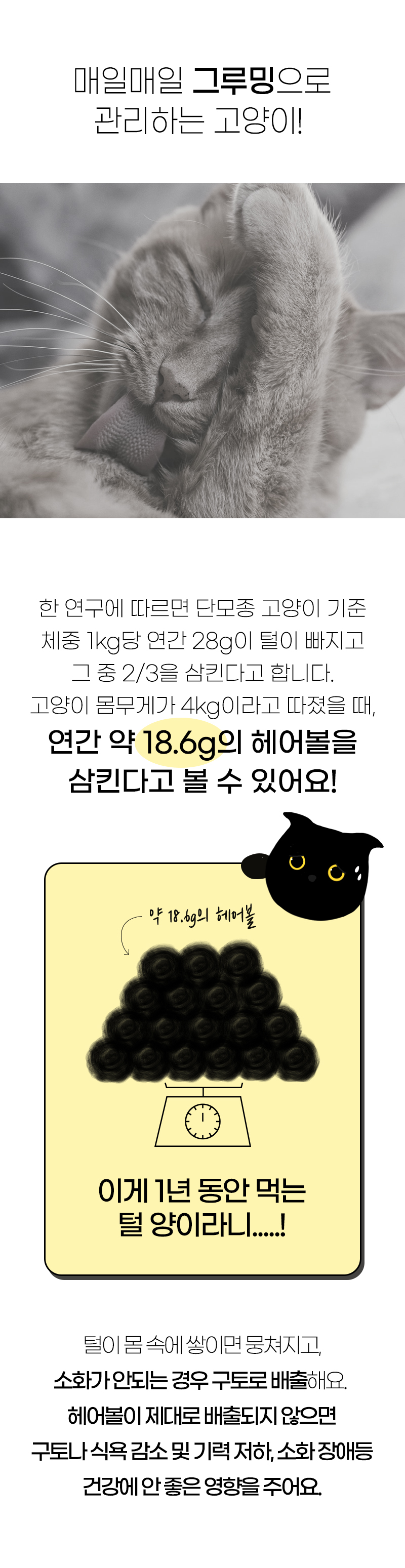 [무료배송] 바잇미X펫플루언서 먼지의 데일리 케어 헤어볼 30p 4번째