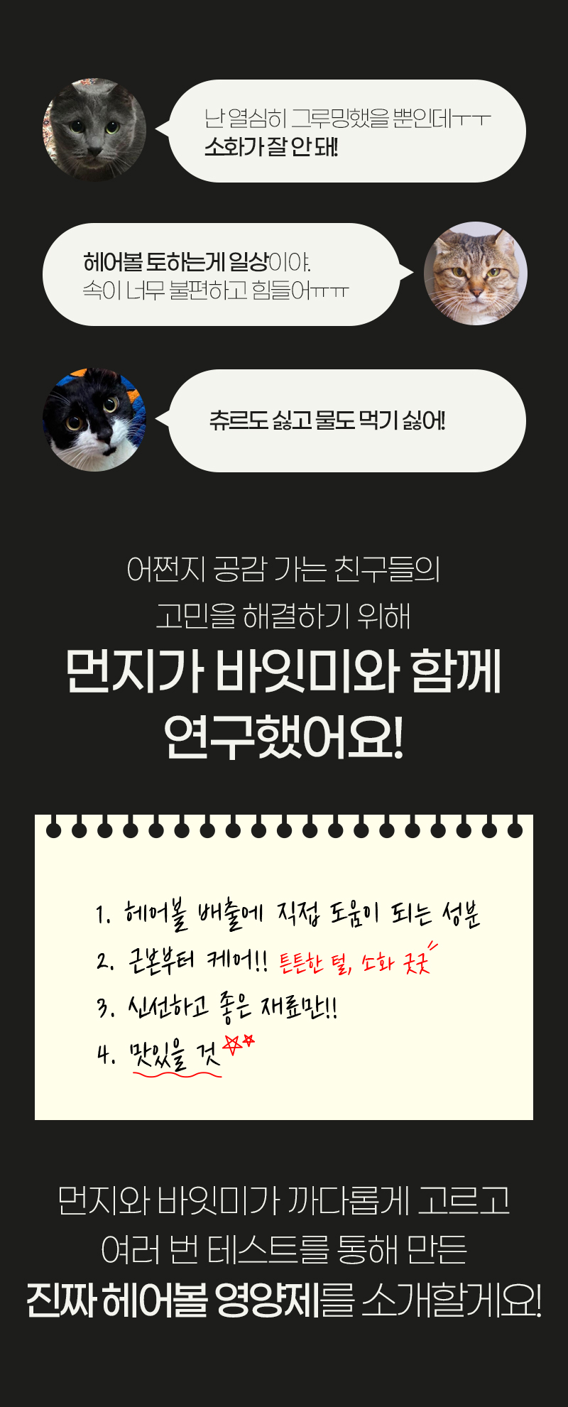 [무료배송] 바잇미X펫플루언서 먼지의 데일리 케어 헤어볼 30p 2번째