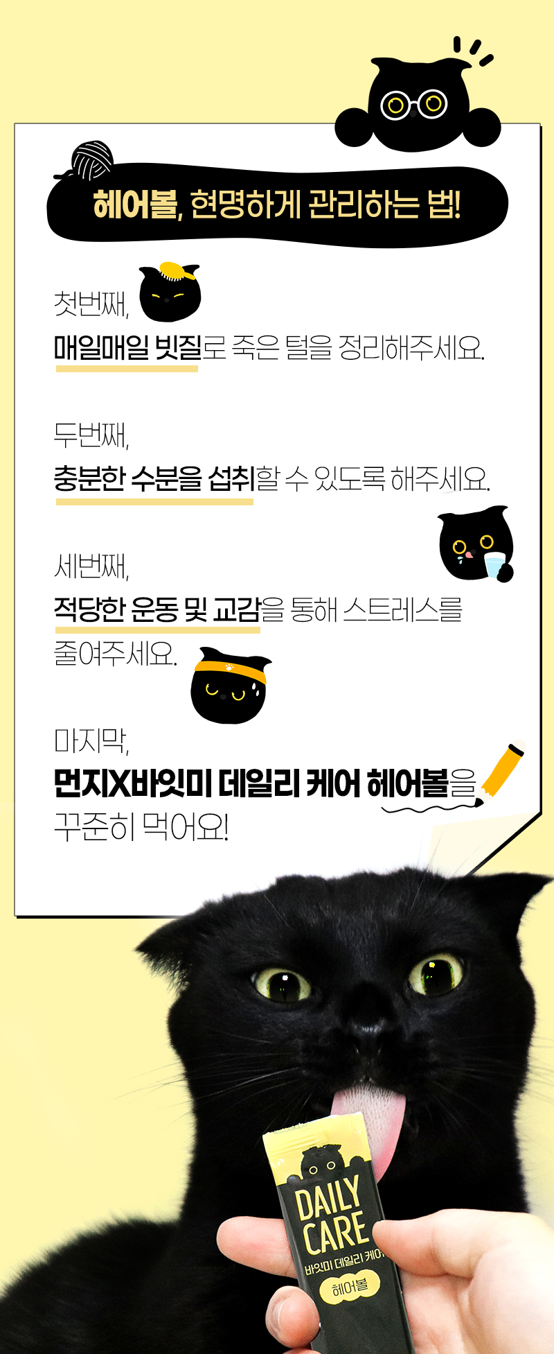 [무료배송] 바잇미X펫플루언서 먼지의 데일리 케어 헤어볼 30p 6번째