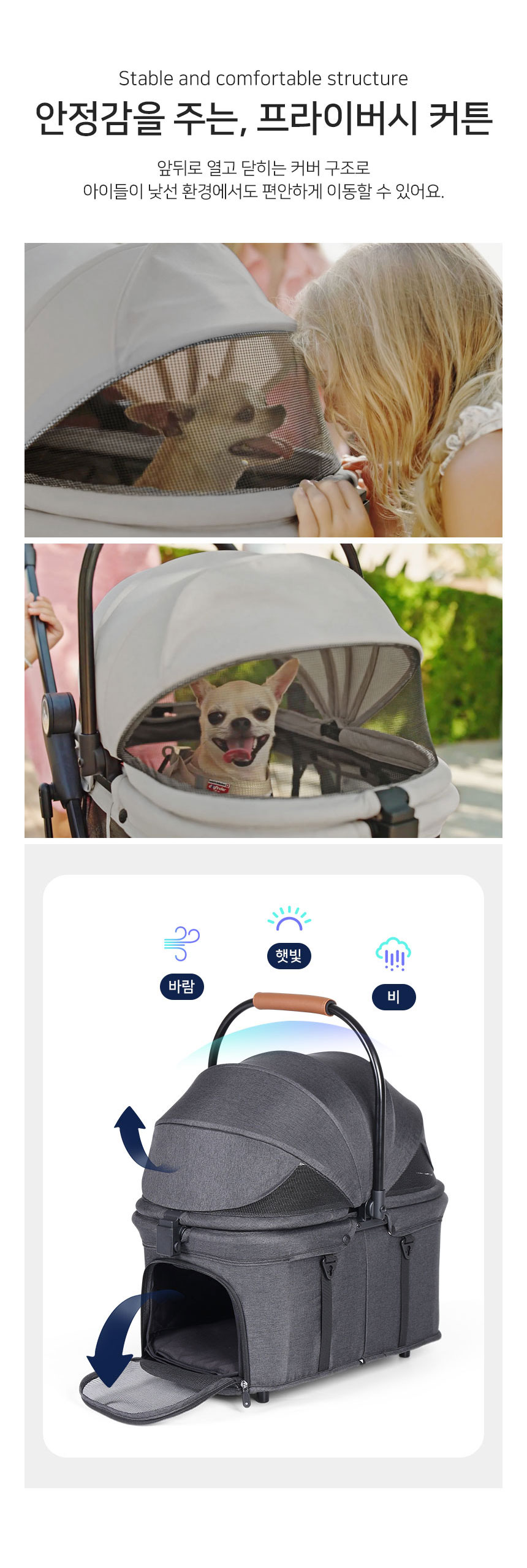 [NEW신상][무료배송] 베베로드 T3 프리미엄 강아지 애견 유모차 분리형 접이식 캐리어 블랙 4번째